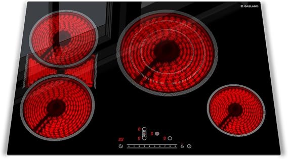 GASLAND 30 Inch Electric Cooktop, 4 Burners with Bridge Element, 220-240V | ETL Certified, 8600W High Power, Prepare Multiple Dishes Simultaneously, Slide Touch Control, Ideal for Family Kitchens