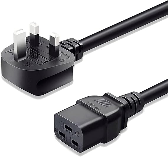 FSKE 3 Meters C19 Power Cable UK Mains Plug to IEC 320 C19 14AWG Extension Cord Leads