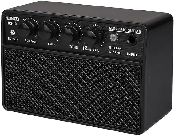 Guitar Amplifier Small Electric Guitar Amp 10W Mini Portable Guitar Practice Speaker for Daily Practice Street Performances Rechargeable Portable Audio Supports BT/Headphone Connection