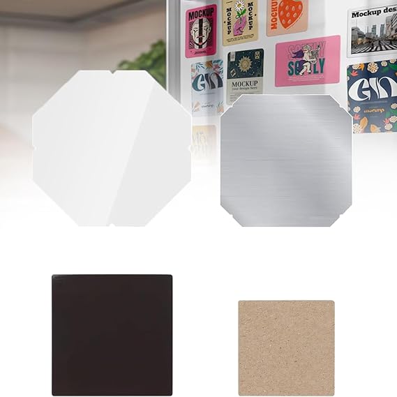 100/500/1000 pcs Fridge Magnet Component Set - Square Refrigerator Magnet Making Consumables Suitable for 2x2inch DIY Photo Fridge Magnets Supplies(Machine not Included