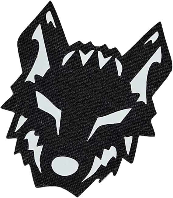 Wolf Tactical Military Morale Lasercut Patch [Black White]