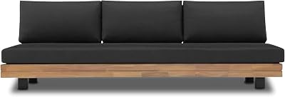 POLY & BARK Celenza 3 Seat Sofa Bench in GreyDark Teak