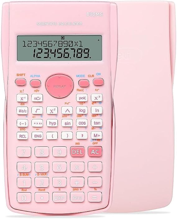 Scientific Calculator, 2 Line Cute Scientific Function Calculator (Pink) | Math Calculators for Students Algebra Geometry - Basic Caculator for Middle and High School Students College School Supplies