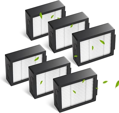 6-pack 4639161 High-Efficiency Filter for iRobot Replacement Parts Vacuum Filter, Roomba e, i & j Series, and Roomba Combo i1 i3 i3 i4 i5 and j5 Series