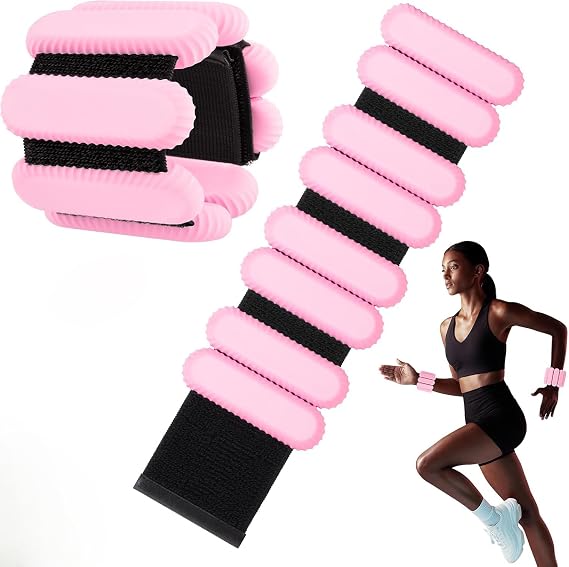 Pilates Wrist & Ankle Weights for Women, Wearable Strong Arm & Leg Weights Set of 2, Adjustable Ankle Weights for Walking, Yoga, Dance, Barre,Gym