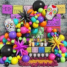 Halloween Balloons Decorations, Spooky Halloween Balloon Garland Arch Kit Bat Black Purple Orange Balloon with Horror Scary Balloons for Witch Ghost Birthday Baby Shower Party Decorations