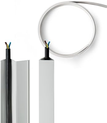 Easylife Corner Cable Trunking Raceway 192 Inch Paintable Self Adhesive TV Cable Hider Flexible Cable Concealer for Wall Corners HDMI Power Cord Ethernet Speaker Wire Management
