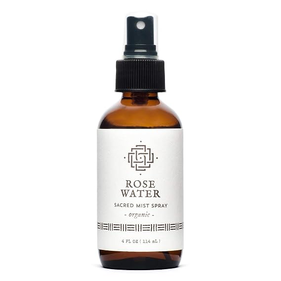 Organic Rose Water Hydrosol Spray - Rosa Damascena Facial Toner & Room Mist - Steam-Distilled Rose Petal Water