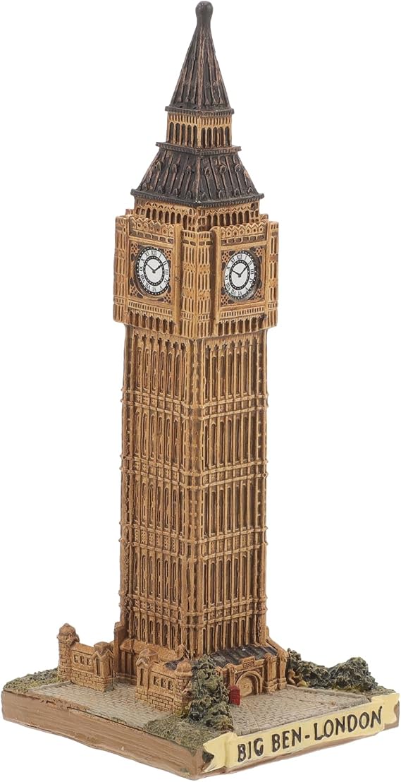 Alipis Big Model Miniature Big Ben Resin Architectural Craft Ornament Desk Decor London Landmark Collectible Figurine 5.31X2X2 Inch