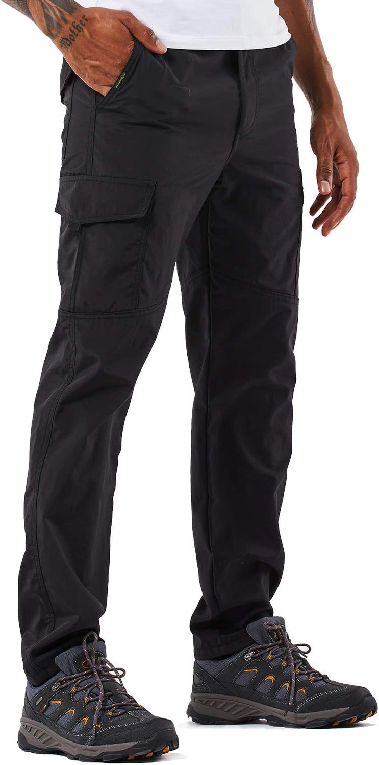 Men's Outdoor Hiking Trousers Quick Dry Lightweight and Thick Fleece Climbing Fishing Cargo Camping Ski Softshell Pants