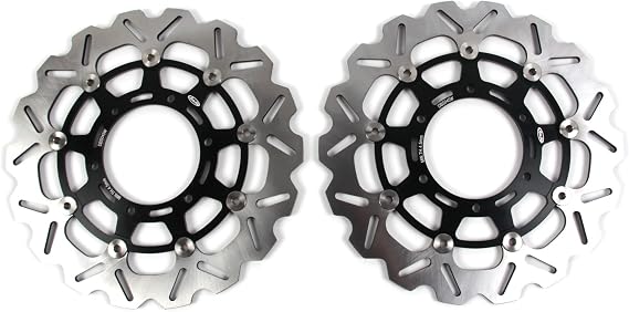 Floating Front Brake Discs Rotors Compatible with Suzuki GSXR 600 2008-2017, GSXR 750 2008-2018, GSXR 1000 2009-2016, Black