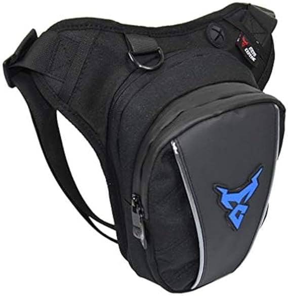 Hebetag Oxford Waist Pack Motorcycle Drop Leg Bag for Men Women Thigh Waist Bum Hip Fanny Belt Bag Purse Pouch Outdoor Travel Hiking Cycling Tactical Outdoor Sports Pack Daypack, Black Blue