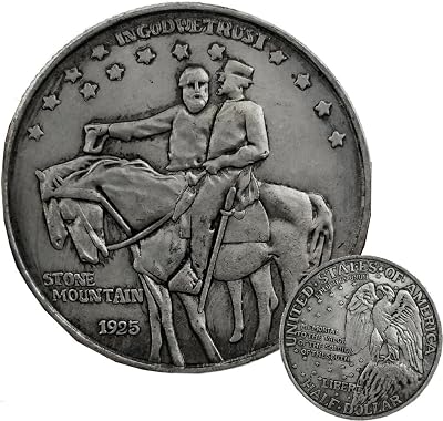 YIQILAFADA 1925 P Stone Mountain Half Dollar Coin, Replica Morgan Dollar Coin