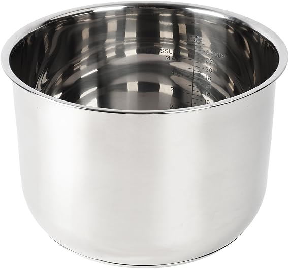 Stainless Steel Inner Pot for Ninja Foodi 8Qt, Replacement Insert Liner | Food Grade 304 Replacement Parts for Ninja Foodi, Thick Bottom Even Heating Non-Toxic Pressure Cooker Accessory