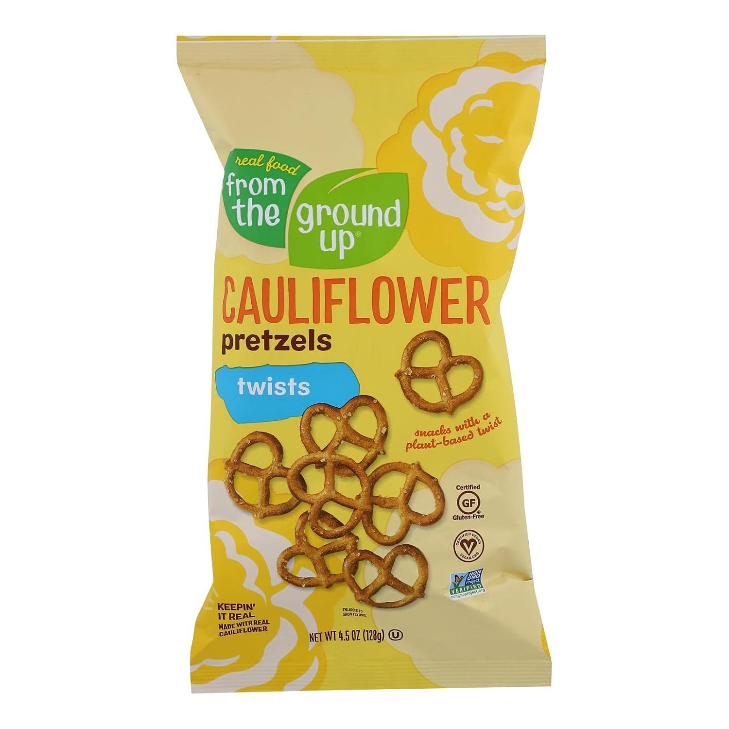 From The Ground Up Pretzel Sticks - Twist Cauliflower Original - Case of 12-4.5 oz