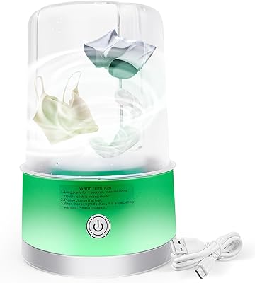 Underwear Washing Machine | Portable 1L Rechargeable Mini Washer Deep Cleaning of Underwear, Baby Small Clothes, Socks | Lightweight and Compact for Apartment, Dorm, Hotel, Travel Green