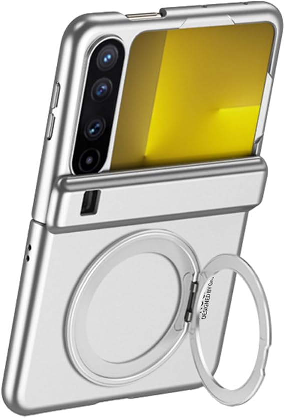 Magnetic Case for Huawei Pura X, Ultrathin Shockproof Phone Case with Ring Kickstand Support Wireless Charging Cover,Silver,Pura X