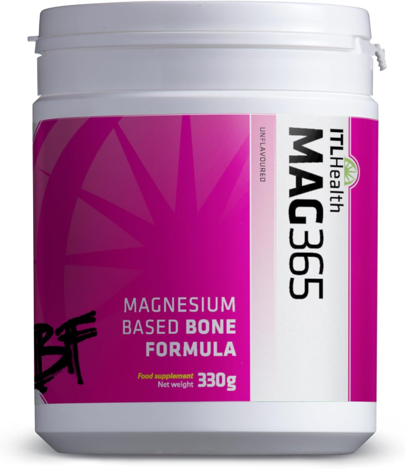 MAG365 BF | ITL Health | Ionic Magnesium Citrate with D3, K2, C, B6, Boron, Zinc &amp; Potassium | Supports Bone &amp; Heart Health, Immunity, Hormone Balance &amp; Stress Relief | Unflavoured, Natural 330g