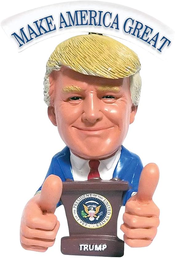 Donald Trump Bobblehead Thumbs Up 2020 Presidential Election President Trump Reversible Political Gag Gift Keep America Great & Make America Great On Each Side