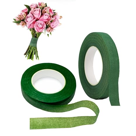 2 Roll Florist Tape,Florist Stem Wrap,Floristry Supplies | 12mm Width Green Floral Tape for Floristry Supplies and Bouquet Making,30 Yard/Roll,Flower Arranging Accessories,Flower Tape
