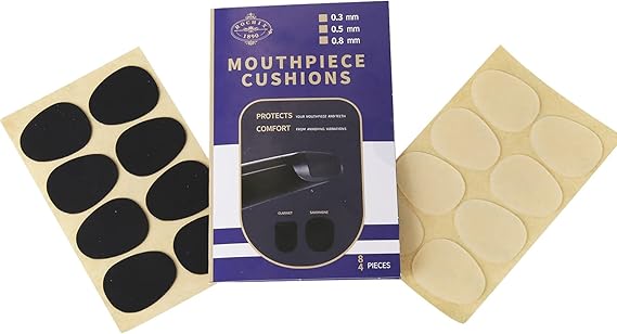 Alto/Tenor Saxophone Sax Mouthpiece Cushions Patches Pads,0.5mm Black &amp; Clear (16 pcs)