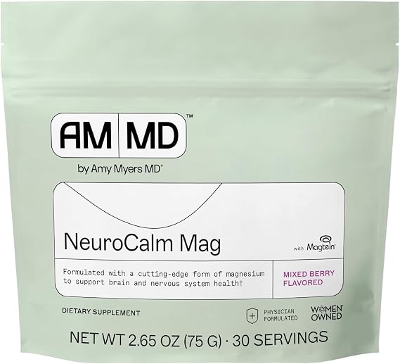 Amy Myers MD NeuroCalm Mag - Magnesium Body, Brain & Nervous System Dietary Supplement - Gluten-Free, Dairy-Free & Non-Soy Healthcare Supplement - 30 Servings