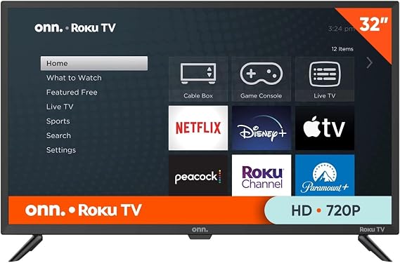 ONN. 32 Class HD TV (720P) LED Smart Television Free Mobile App, Works with AppIe Home, AIexa, and GoogIe Home(100012589)