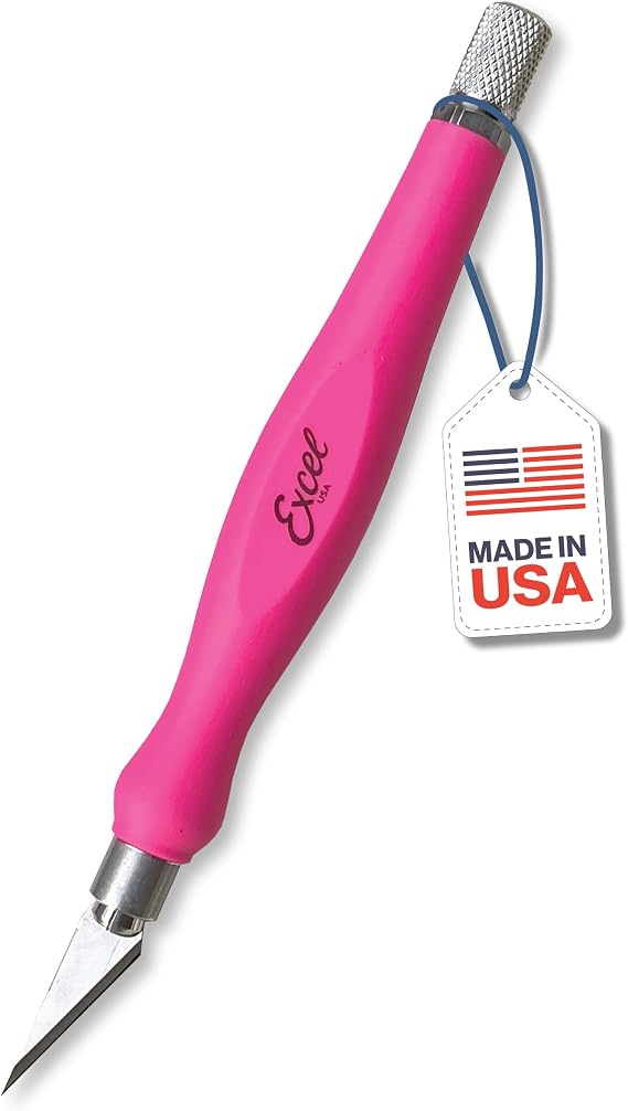 Excel Blades #11 Blade Fit Grip Craft Knife, Rubber Grip, Pink