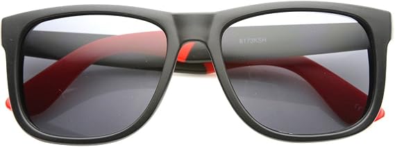 Kush Classic Two-Tone Horn Rimmed Sunglasses (Black-Red Smoke)