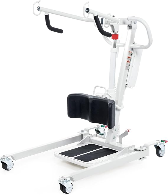 Stand Up Electric Patient Lift, Sit to Stand Lift, Full Body Patient Transfer Lifter for Home Use and Facilities, 400 lb. Weight Capacity. Rechargeable Battery and Transport Sling