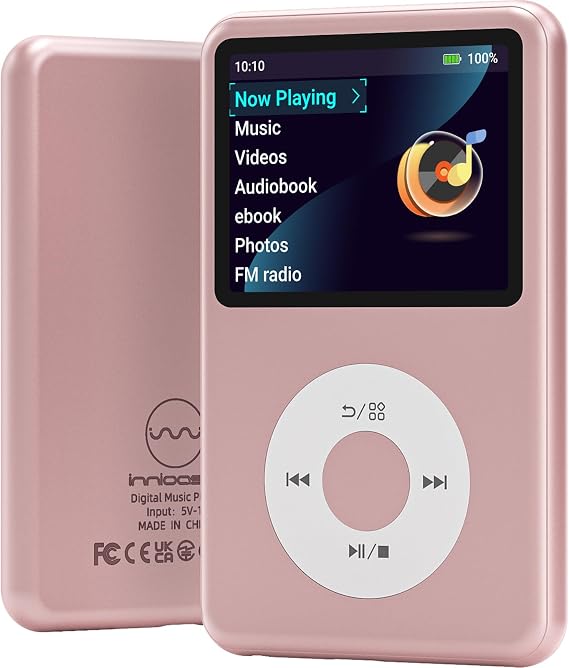 Mp3 Player with Bluetooth Y1 Portable Music Digital Players Supports Playlist Audiobook Video Nice Gadget for Kids Pink