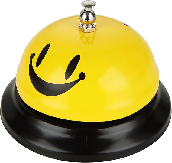 ASelected Counter Bell Calling Bell Reception Service Bell 8.5Cm Desk Bell For Hotels Schools Restaurants Reception Areas Hospitals Kitchen And Bars Yellow