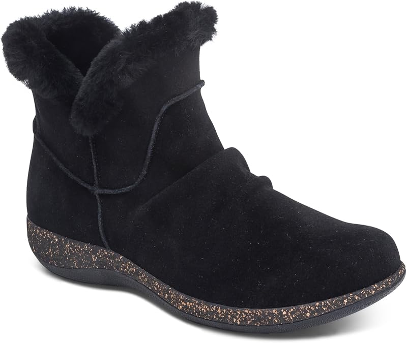 Aetrex Women's Remi Orthopedic Winter Boots for Women - Faux Fur Womens Booties