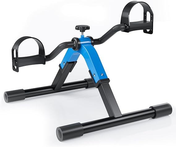 RYGEO Pedal Exerciser, Mini Under Desk Pedal Exercisers for Elderly - Portable Folding Arm & Leg Exercise Cycle Pedals for Elderly, Foot Exercise Peddler Machine While Sitting Down