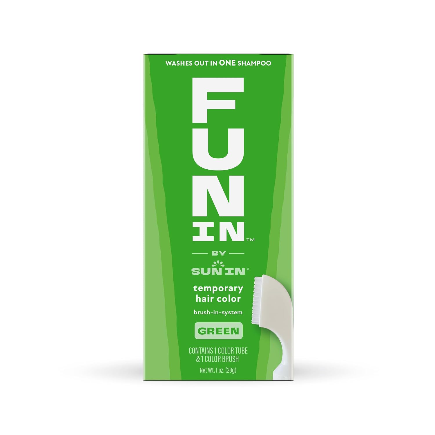 Fun In by Sun In Temporary Hair Color with Easy Brush Applicator for Kids, Teens & Adults - Washable One day color for Festivals, Events & Parties - All Hair Types