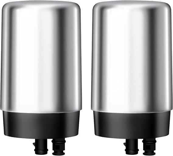 Filterlogic FF27S Faucet Water Filter Compatible with Brita Faucet, 2 Pack | Replacement for Brita Filter FR-200, FF-100, Brita 36311 On Tap Water Filtration System, 100 Gallons, Chrome, 2 Pack