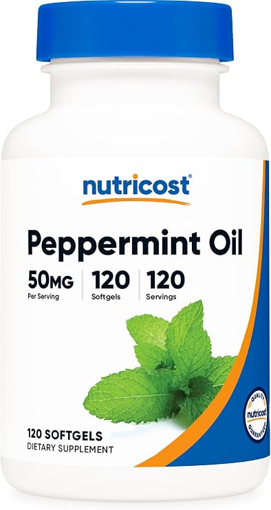 Nutricost Peppermint Oil Softgels (50 MG) 120 Softgels, Gluten Free | Third Party Tested and GMO-Free