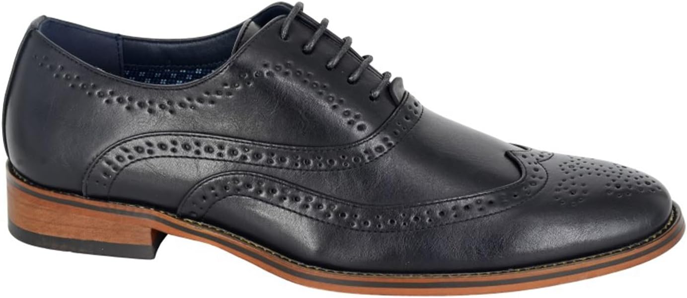Goor Mens 5 Eyelet Brogue Oxford Shoes (8 US) (Black)
