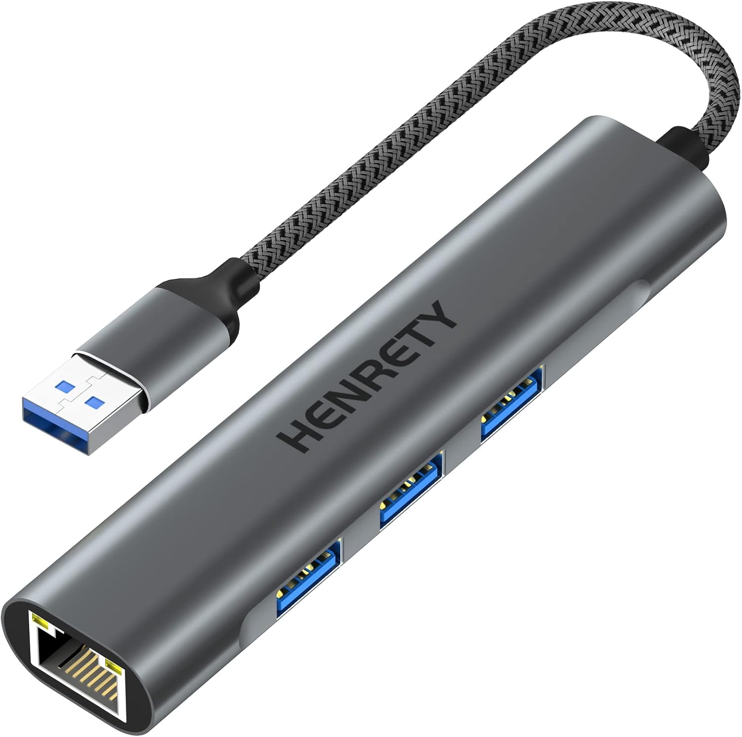 USB to Ethernet Adapter 4-in-1 USB-C to USB 3.0 Hub with Gigabit Ethernet Adapter for MacBook Pro/Air, iPad Pro, iMac, XPS, Surface Pro, Laptop UC164, Dell XPS and More