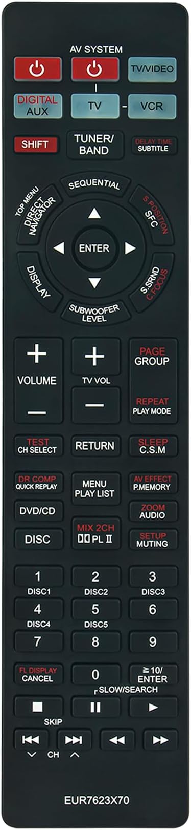 EUR7623X70 Replace Remote Applicable for Panasonic DVD Home Theater Sound | System SC-HT900 SC-HT700 SC-HT690 SA-HT690 SA-HT700 SA-HT900 SB-FS900 SB-FS803A SB-PC701 SB-PC703 SB-WA350 SB-WA340 SB-WA342