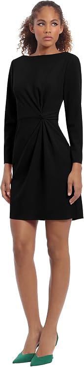 Donna Morgan Women's Donna Morgan Women's Dresses Side Waist Twist Detail Dress Workwear Office Career Event Party Guest of