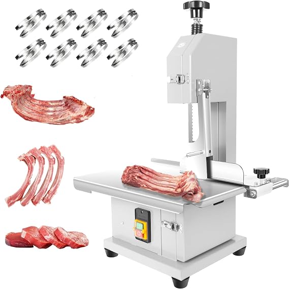 110V Frozen Meat Cutter, 1000W Electric Bone Saw Machine, Workbeach 19.3x14.3 inch, Commercial Electric Meat, Used in meat processing plants and restaurants (1000W Electric Bone Saw Machine)