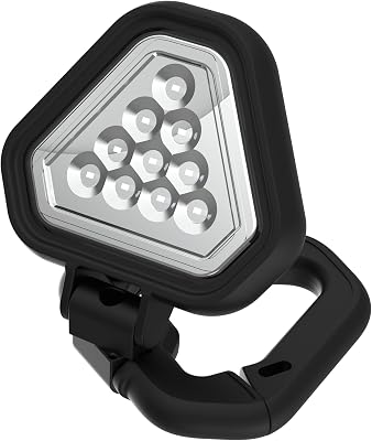 Koda Triangle Portable LED Work Light, 550 Lumens, 360 Rotation, Battery Powered, IP44 Rated, Black, Modern, Job Site & Security Lighting