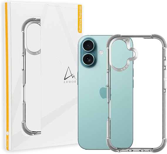 Armor Signature PRE Case for iPhone 16 (Crystal Clear with Grey Tape)