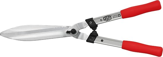 FELCO F250-57 Swiss Made Hedge Shears for Gardening 22" Lightweight Precision Clippers for Shrub Trimming | Hedge Scissors | Trimmer Tool with Chromed Carbon Blades | I-Beam Handles