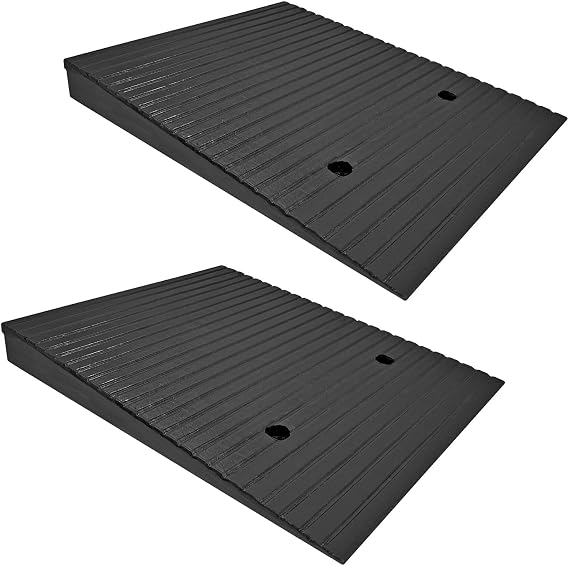 Electriduct 2" Mountable Rubber Threshold Ramp for Wheelchairs, Cars, Bikes (Pack of 2)
