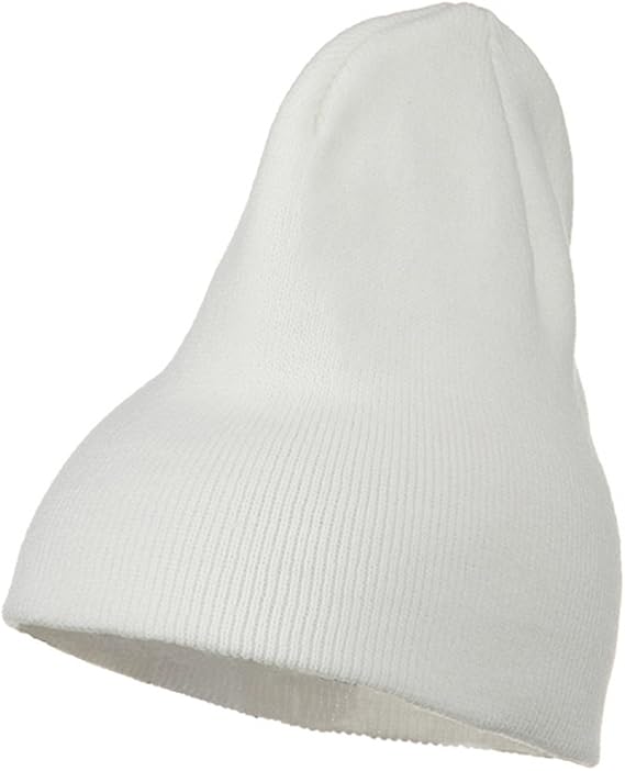 Big Stretch Plain Classic Short Beanie - White