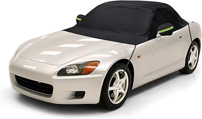Waterproof Half Car Cab Cover Compatible with 1999-2009 Honda S2000 RoadsterHardtop, 600D Oxford Cloth Heavy Duty Car Covers with Night Reflective Strip for Dust Snow Rain Protection