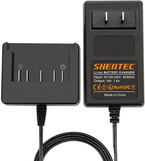 Shentec 18V Li-ion Battery Charger Compatible with Bosch 18V BAT609 | BAT609G BAT618 BAT618G BAT619 BAT619G BAT610G 2607336169 2607336170 2607336236 2607336091(Slide-in Style Battery)