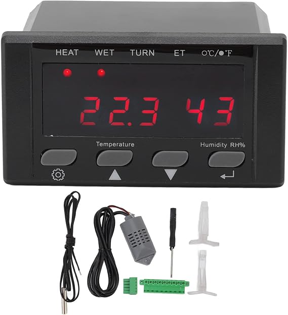 Digital Temperature Controller AC220V/110V Automatic Thermostat Incubator | Temp Humidity Controller for Greenhouse